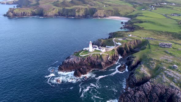 Aerial View of Fanad Head Lighthouse Donegal County Ireland