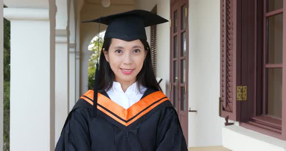 Woman graduated from university 