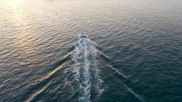 Aerial View Of Water Skier