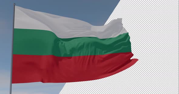 flag Bulgaria patriotism national freedom, seamless loop, alpha channel