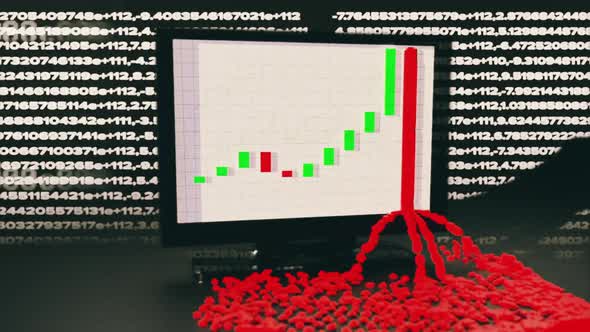 Candles of the stock market, price falls.