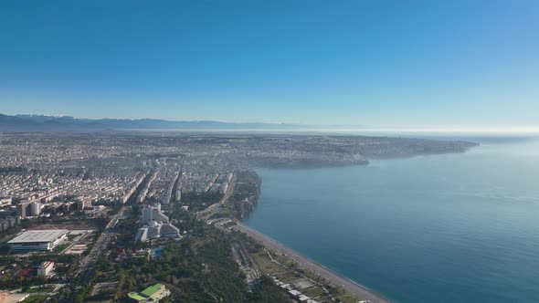 The City at The Foot of the Mountains Antalya Turkey Aerıal Vıew 4 K