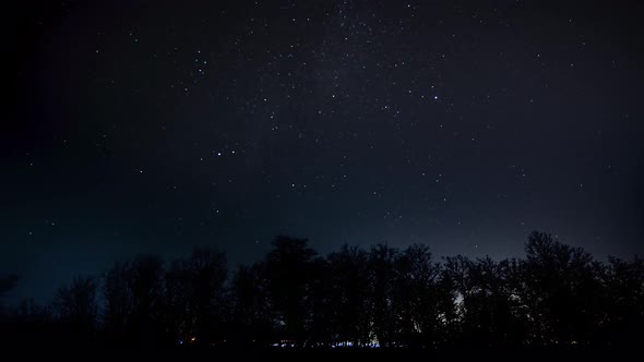 Timelapse of Moving Stars in Night Sky