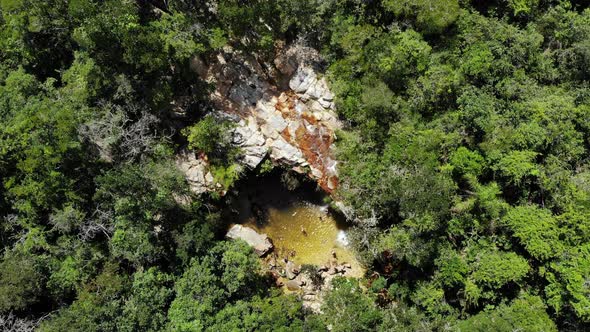 Waterfall valley of butterflies in São Thomé das Letras, Minas Gerais, Brazil