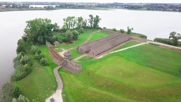 Archaeological site in Biskupin. The discovery of the settlement was one of the most important event