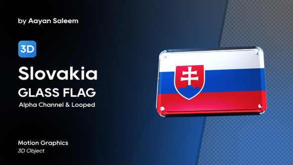 Slovakia Flag 3D Glass Badge