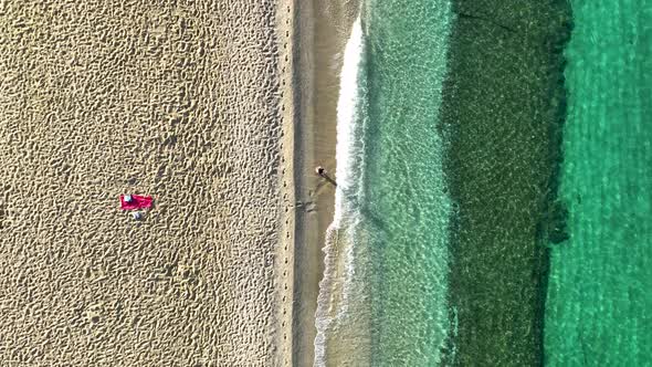 Azure texture of the sea aerial view 4 K