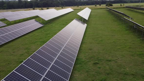 Ecology Solar Power Station Panels in the Fields Green Energy Electrical Innovation Nature