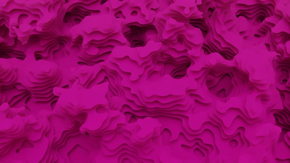 Abstract Bright Pink Transforming Liquid Surface Under the Blowing Wind