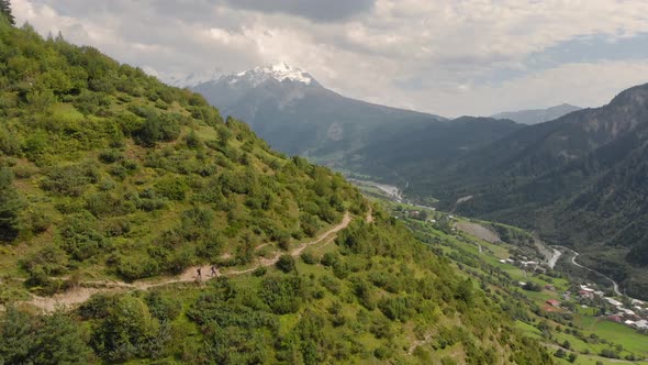 Landscape of the Majestic Caucasus Mountains in Svaneti Region Georgia