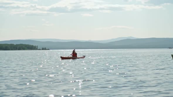 Tourist Lake Kayaking