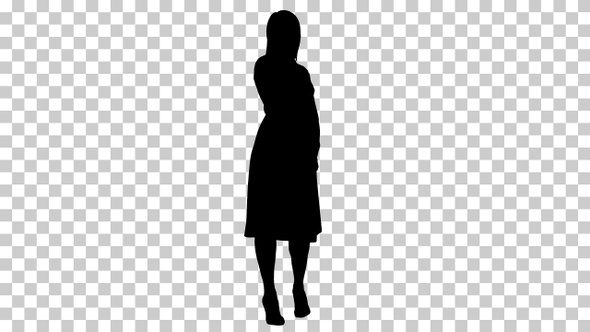 Silhouette Woman sitting, Alpha Channel