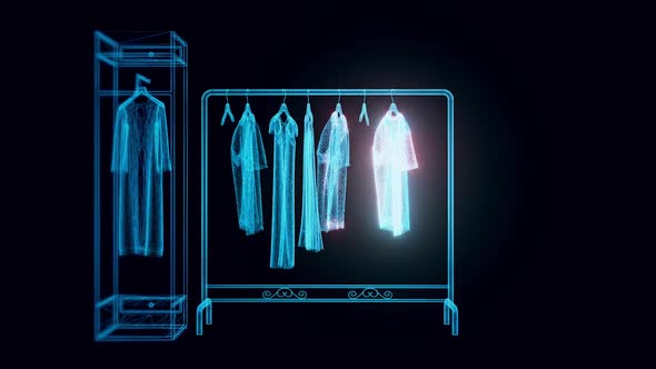 Market Rack Clothes Hologram Rotating Hd