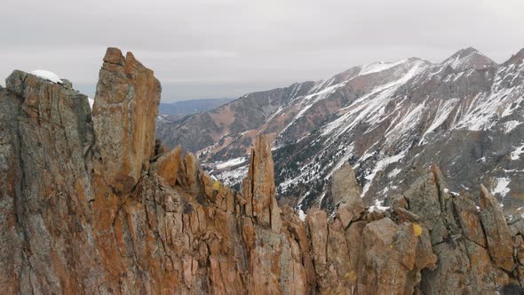 Aerial Landscape of Beautiful Winter Mountains