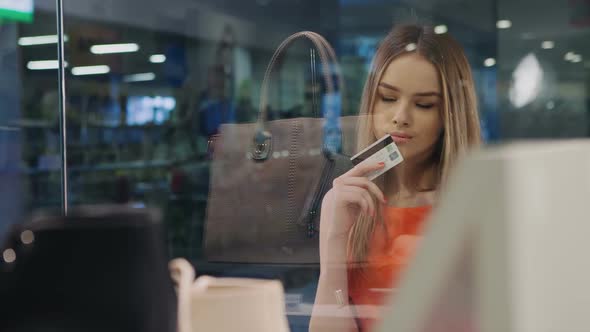 Beautiful Young Blonde Decided To Buy Goods From Storefront