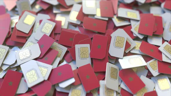 Multiple SIM Cards with Flag of Morocco