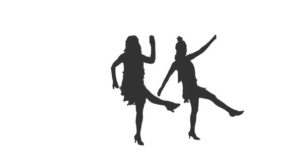 Silhouette of dancing women alt