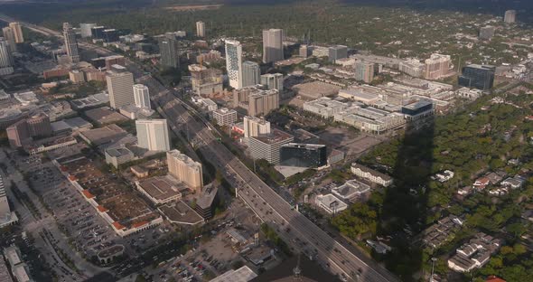 Drone view of the Galleria mall area in Houston, Texas. This video was filmed in 4k for best image q