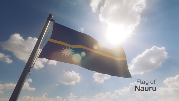 Nauru Flag on a Flagpole V2