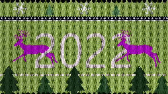 New Year 2022 Knitted Background