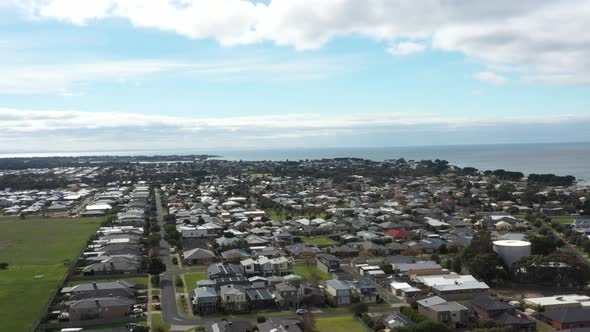 AERIAL Orbital Coastal Township Of St Leonards, Victoria Australia