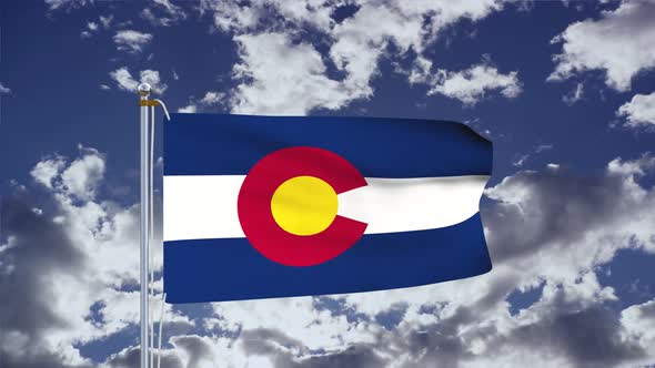 Colorado Flag Waving 4k