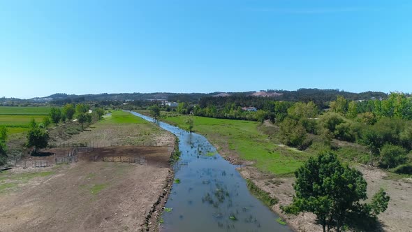 Irrigation Channel In Agricultural Field