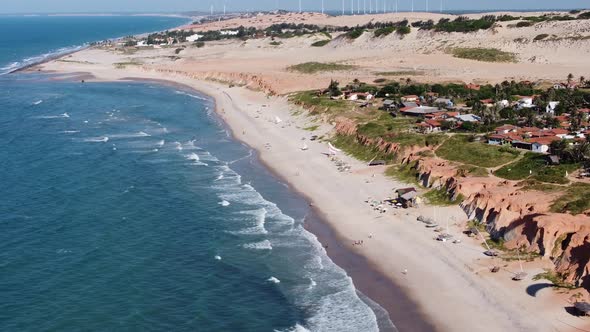 Desert landscape of Brazilian Northeast Beach at Ceara state