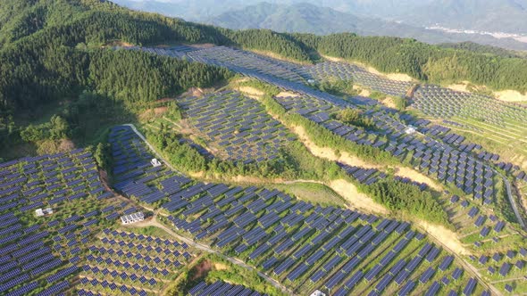 Solar power station in montain