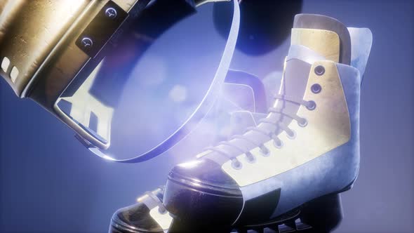 Flying Hockey Puck and Hockey Equipment alt