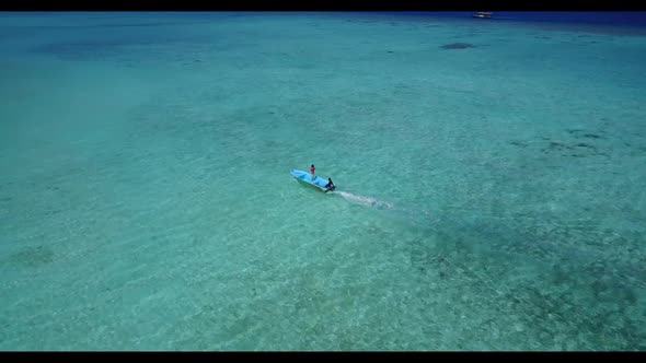 Aerial view landscape of tranquil coast beach trip by turquoise sea with white sand background of a 