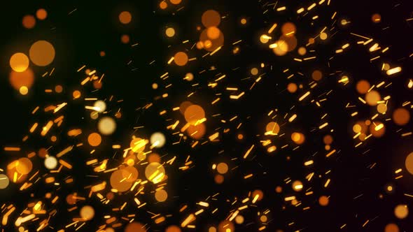 Flying Golden Particles Fire Sparks Seamless Looped Background