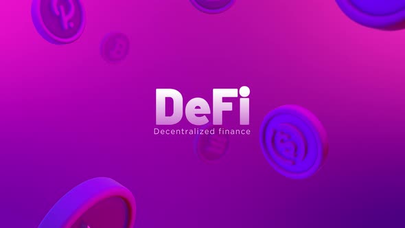 Defi Decentralized finance Falling Crypto coins Background Loop