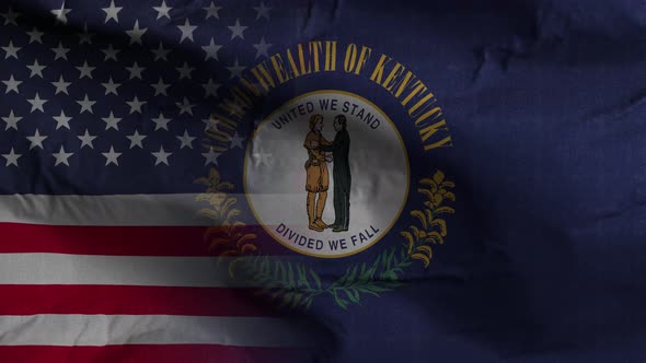 Kentucky State Usa Mixed Flag 4K