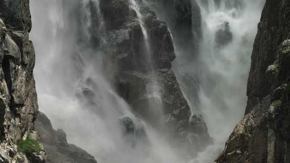 Slow Motion Closeup Video of Running Waterfall