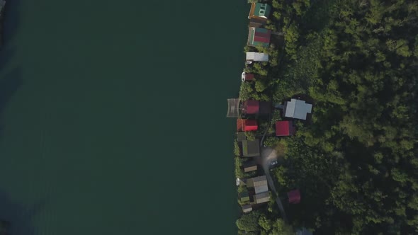 Floating Restaurants and Guesthouses Located on the River Bank