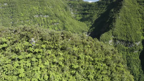 Aerial view of Cascata do Poco do Bacalhau, Portugal.