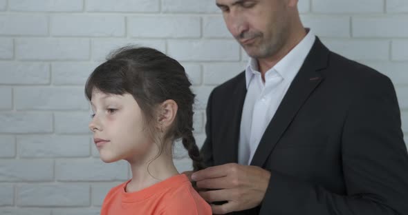 Businessman with her daughter.