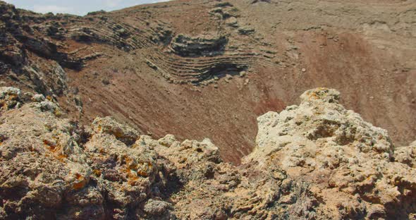 Hardened Lava Flow on the Slope of Volcano Calderon Hondo Fuerteventura Canary Islands