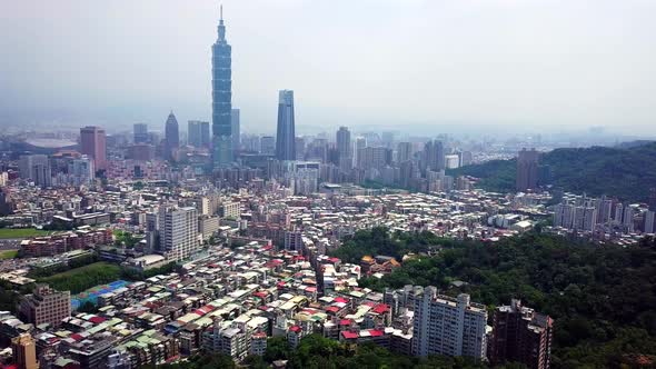 Aerial view of taipei city