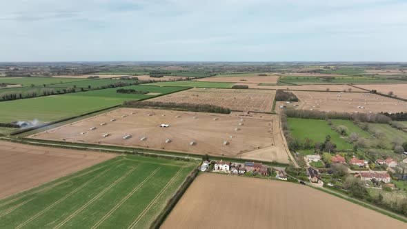 Outdoor Reared Free Range Pig Farm Aerial View