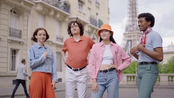 Group of teens in paris