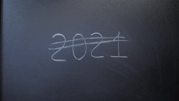 2021crossed out on chalkboard