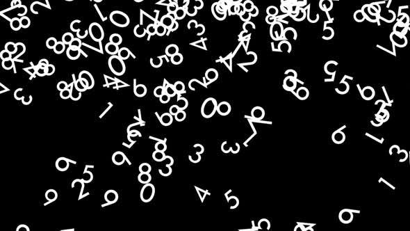 Flowing numbers on black background