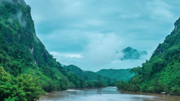 River And Mountain Cloud