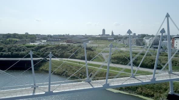 The City and Bridge of Dunkirk in France from the Air