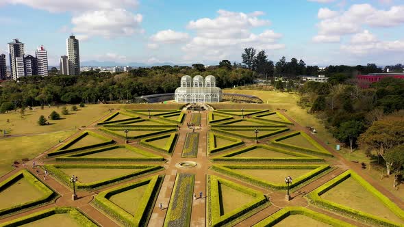 Downtown Curitiba Brazil. South region of Country. Aerial landscape of landmark city