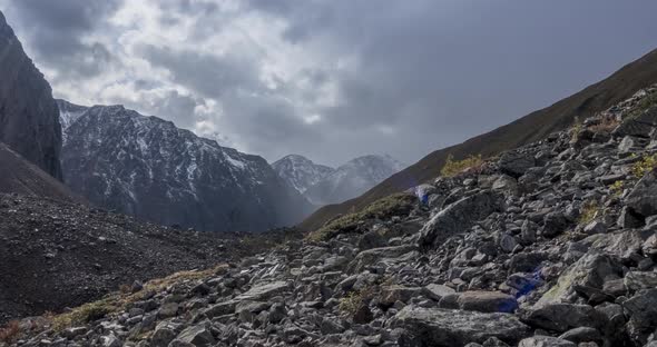 Timelapse of Epic Clouds in Mountain Valley at Summer or Autumn Time