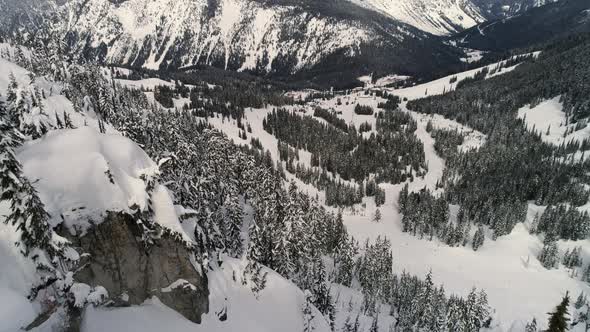 Powder Snow Aerial Reveal Of Winter Sports Resort alt