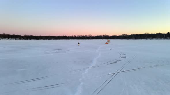 wind surfing over a frozen lake, winter sports in Minnesota, explore only in MN, travel enjoy live c
